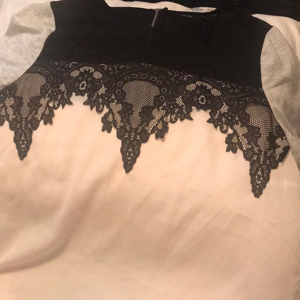 Blouse black/white/gray size L